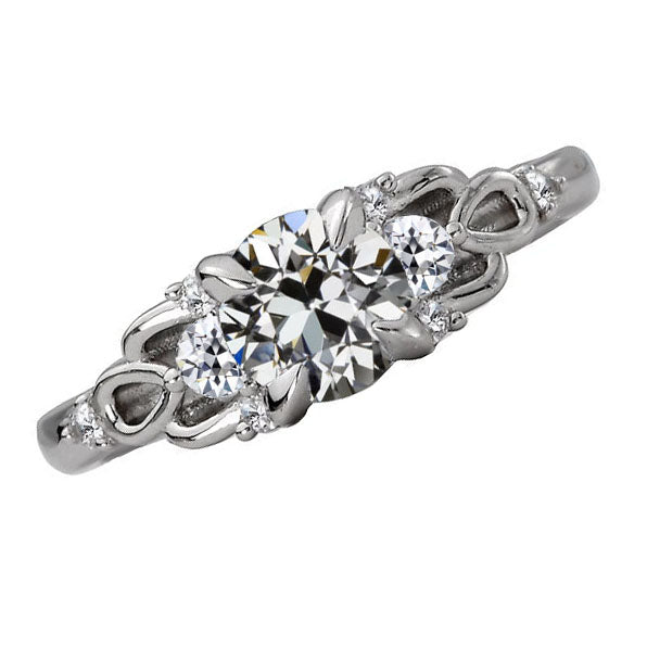 Unique Design  Gold Round Old Miner Diamond Fancy Ring