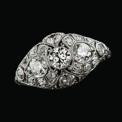 14K Gold Round Old Miner Natural Earth Mined Diamond Ring Milgrain Shank 4.50 Carats