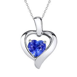 14K Gold Solitaire Gemstone Heart Pendant Women’s Jewelry 1.50 Carats