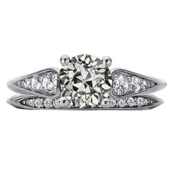 14K Gold Wedding Ring Set Round Old Miner Natural Earth Mined Diamond 5 Carats Jewelry