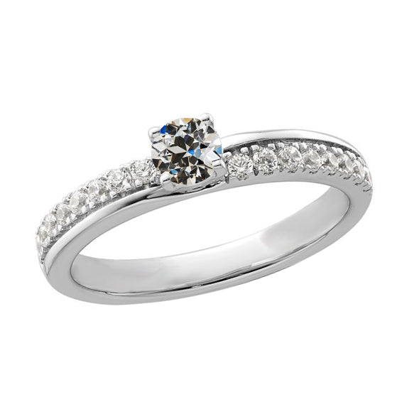 natural round diamond 2.50ct ring front view