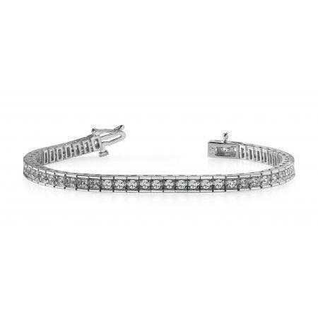14K White Gold Tennis Bracelet 7.50 Ct Round Brilliant Cut Lab Grown Diamonds