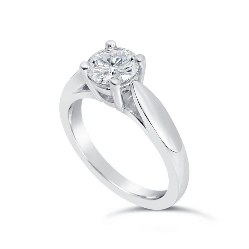 White D Vs1 Round Cut Diamond Engagement Ring Solitaire Ring