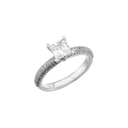 1.75 Carats White Gold Diamond Accented Engagement Ring