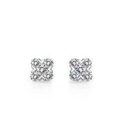 14K White Gold 4 Carats Round Cut Natural Earth Mined Diamonds Studs Earrings New