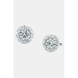 14K White Gold 4.00 Carats Brilliant Cut Natural Earth Mined Diamonds Studs Earrings New