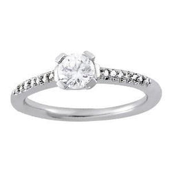 1.12 Carat Diamond Solitaire Ring With Accents White Gold 14K
