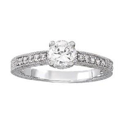 1.24 Carats Antique Style Diamond Ring With Accents