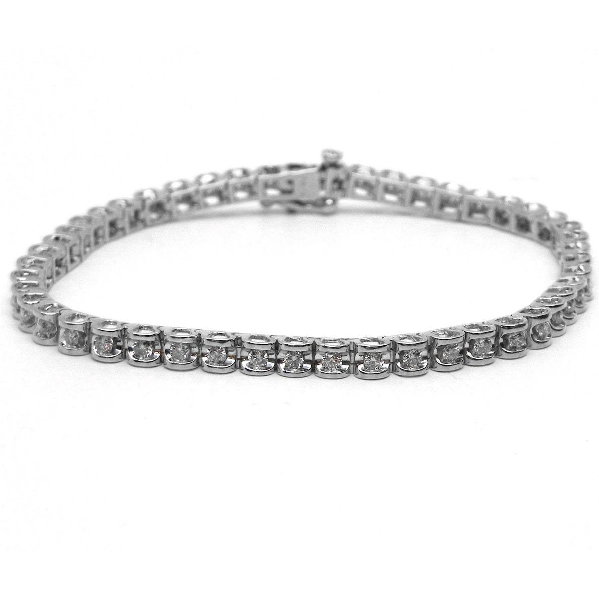 14K White Gold Ladies Round Diamond 7.20 Carats Tennis Bracelet Fine Jewelry Tennis Bracelet