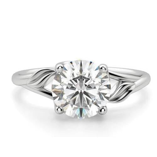 Woman's White Gold Prong Set Solitaire Diamond Ring New Solitaire Ring