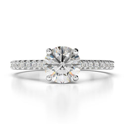 White Gold 2.90 Carats Natural Earth Mined Diamond Engagement Ring