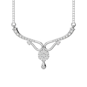 14K White Gold Round Diamond Lady Necklace Sparkling Jewelry 4 Carats Necklace