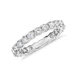 Round Ladies Natural Earth Mined Diamond Wedding Band Jewelry 3.75 Ct. 14K White Gold
