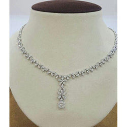 14K White Gold Women Necklace 27 Carats New