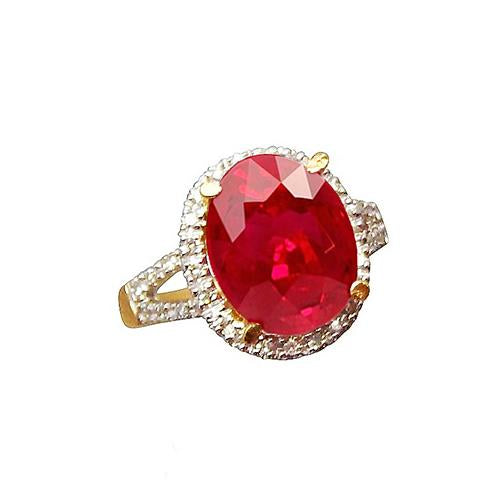New   Yellow Gold 6.5 Carats Ruby And Diamond   Fine Jewelry Gemstone Ring