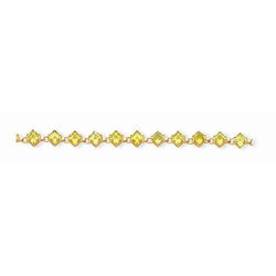 Yellow Gold Diamond-Shaped Fancy Yellow Sapphire 18 Carats Bracelet