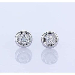 1.5 Carat Bezel Set Diamond Stud Earring