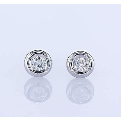 Fancy Bezel Set Diamond Stud Earring 