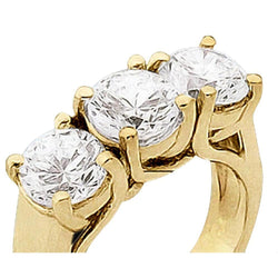 1.50 Carat Engagement 3 Stone Diamond Ring Solid Yellow Gold 18K