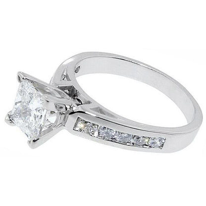 1.5 Carat Princess Cut Diamond Ring Antique Look Gold Engagement Ring
