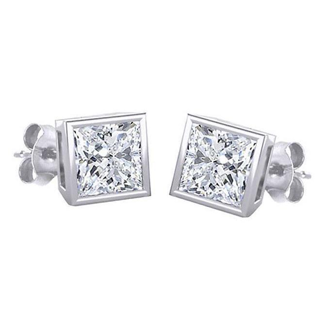 Princess Cut Stud Diamond Earring Stud Earrings