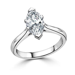1.50 Carat Solitaire Marquise Lab Grown Diamond Wedding Ring