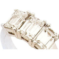 1.50 Carats Engagement Ring White Gold 14K Three Stone Jewelry