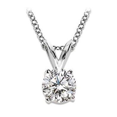 1.5 Carats Round Diamond Solitaire Pendant White Gold Women Jewelry Pendant