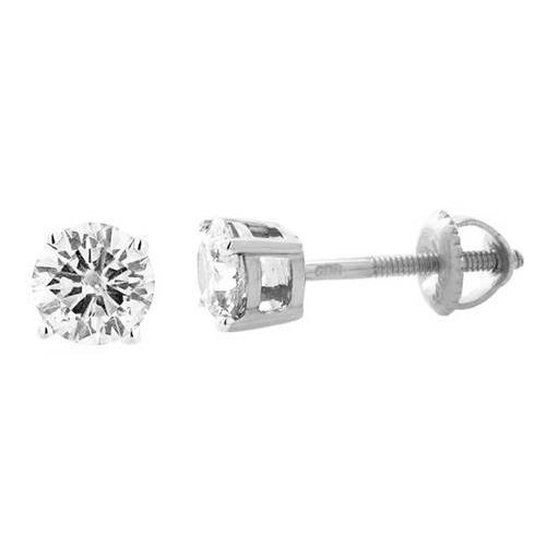 1.5 Carats Round Diamond Women Stud Earring White Gold 14K Stud Earrings