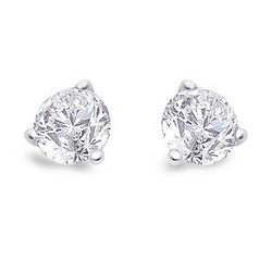 1.5 Carats Round Solitaire Diamond Stud Earring White Gold Prong Set