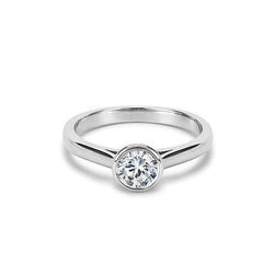 1.50 Ct Bezel Set Sparkling Round Cut Diamond Solitaire Ring