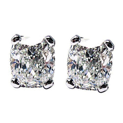 1.5 Ct Diamond Pair Cushion Cut Stud Earring