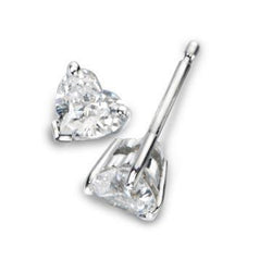 1.5 Ct Heart Cut Diamond Stud Earrings Solid White Gold 14K