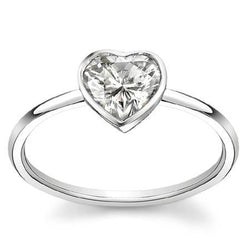 1.50 Ct Heart Shape Solitaire Lab Grown Diamond Anniversary Ring