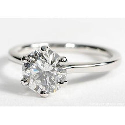 1.50 Ct Prong Set Round Cut Solitaire Diamond Wedding Ring White Gold