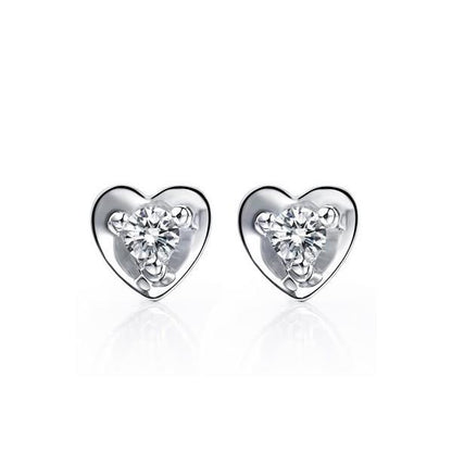 Lady’s Brilliant Engagement White Gold Diamond Stud Earrings