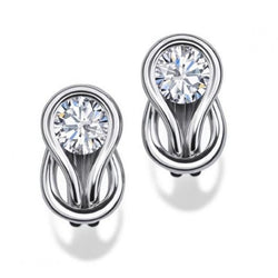 1.5 Ct Round Bezel Set Diamond Stud Earring White Gold Jewelry
