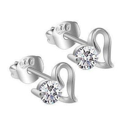 1.5 Ct Round Cut Diamond Heart Style Stud Earring 14K White Gold