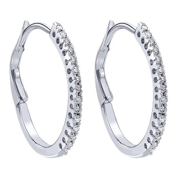1.5 Ct Round Cut Diamond Lady Hoop Earring 14K White Gold Hoop Earrings