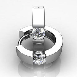 1.5 Ct Round Cut Diamond Solitaire Diamond Hoop Earring 14K White Gold