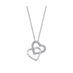 1.5 Ct Round Cut Double Heart Style Pendant Necklace