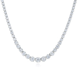 15 Ct Round Cut Sparkling Diamonds Ladies Necklace 14K White Gold
