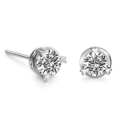 1.5 Ct Round Natural Earth Mined Diamond Fine Stud Earring White Gold