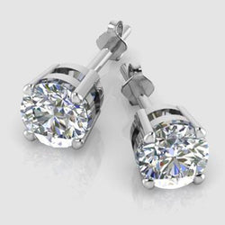 1.5 Ct Round Natural Earth Mined Diamond Stud Earring