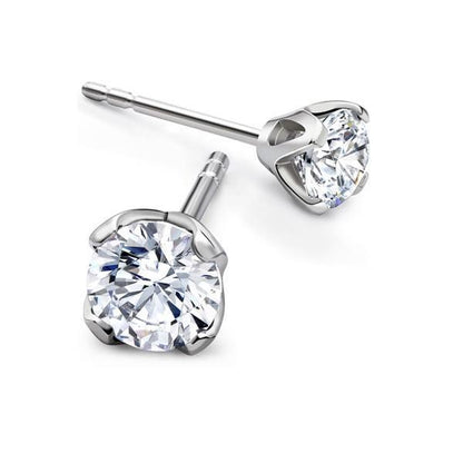 Fancy  Round Diamond Stud Earrings