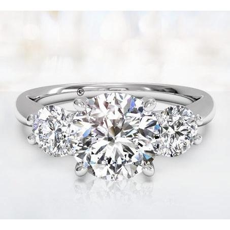 1.5 Ct Round Prong Set Three Stone Diamond Wedding Ring Three Stone Ring
