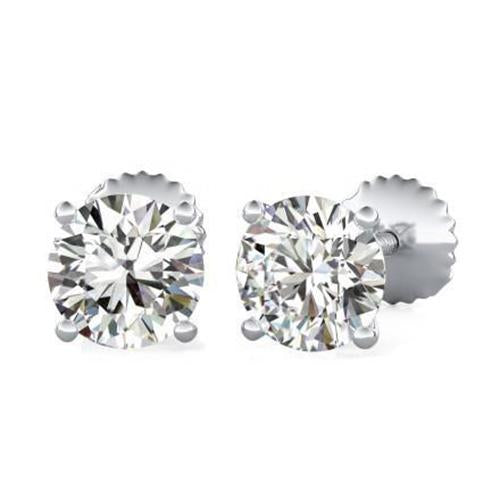 New Amazing  Solitaire Round Prong Set Diamond Studs Earring 