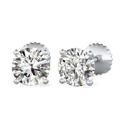 New Amazing  Solitaire Round Prong Set Diamond Studs Earring 