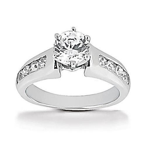 Women Jewelry Sparkling Unique Solitaire Ring with Accents White Gold Diamond 