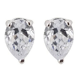 1.5 Ct Three Prong Setting Pear Cut Diamond Stud Earring